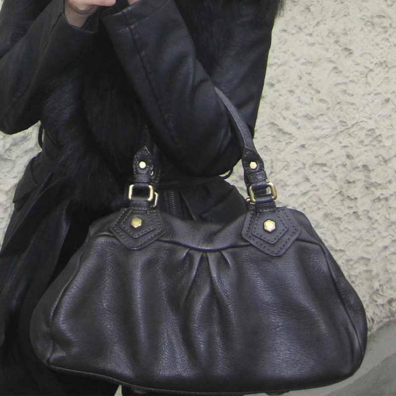 

Ретро плиссированная дизайнерская сумка на плечо, женская модная кожаная сумка-хобо, роскошная дизайнерская сумка-кошелек из мягкой кожи большой вместительности