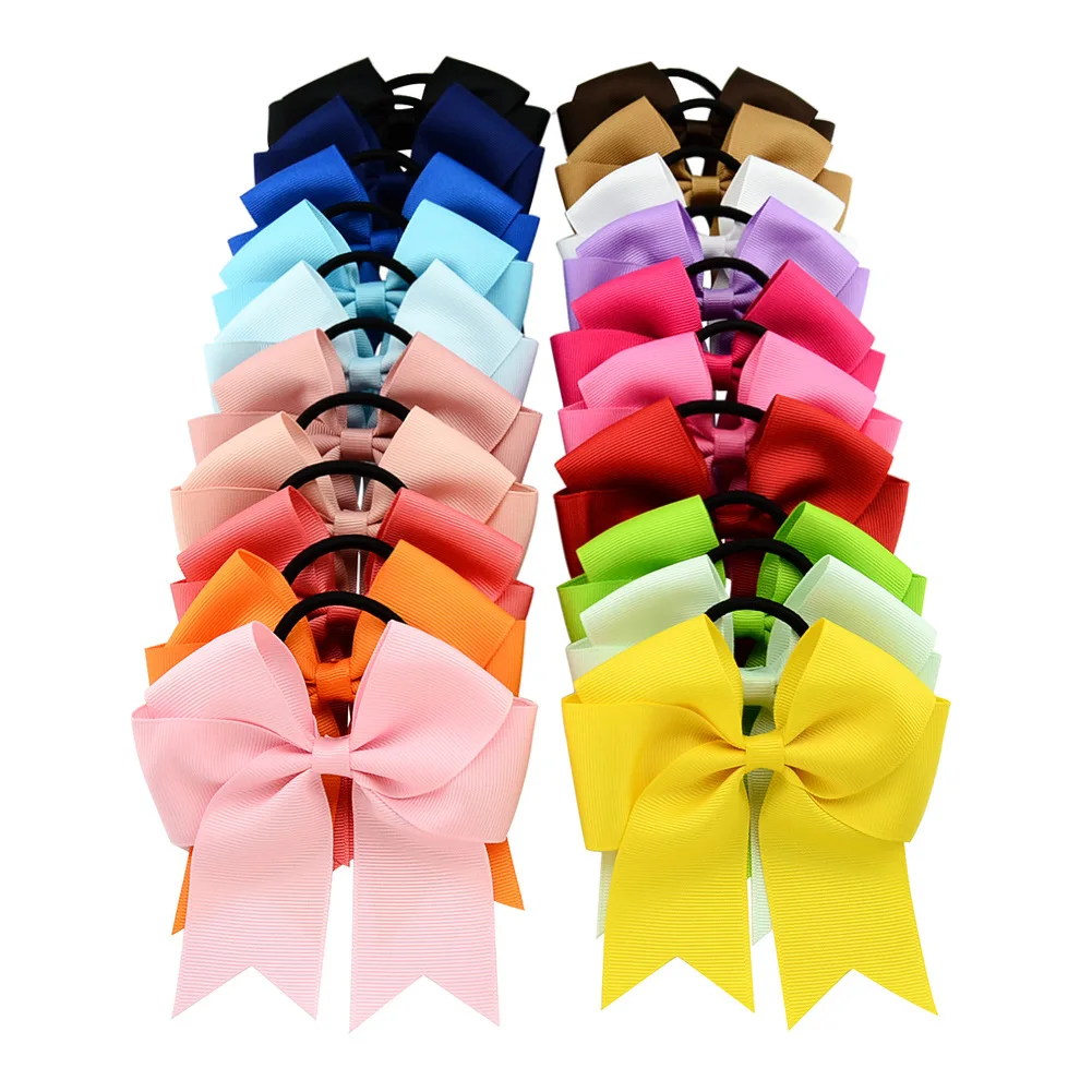 

4.5 Inch 20Pcs/Lot KnotBow Ponytail Holder Women Girl Hairbands Elastic Hairbands For Girls Party Accessories