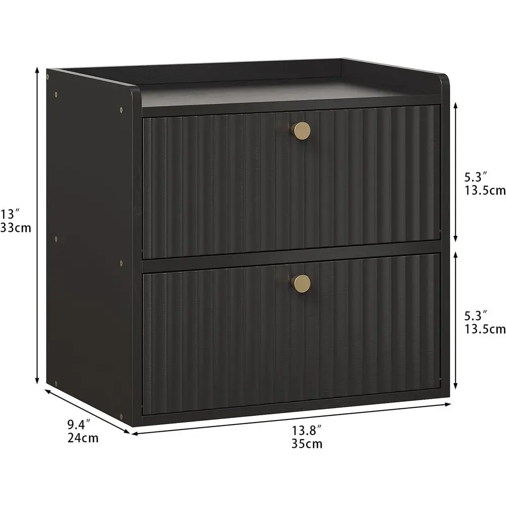 صندوق خبز كبير من الخيزران ذو طابقين - منظم تخزين سطح المطبخ على طراز المزرعة الريفية باللون الأسود #5