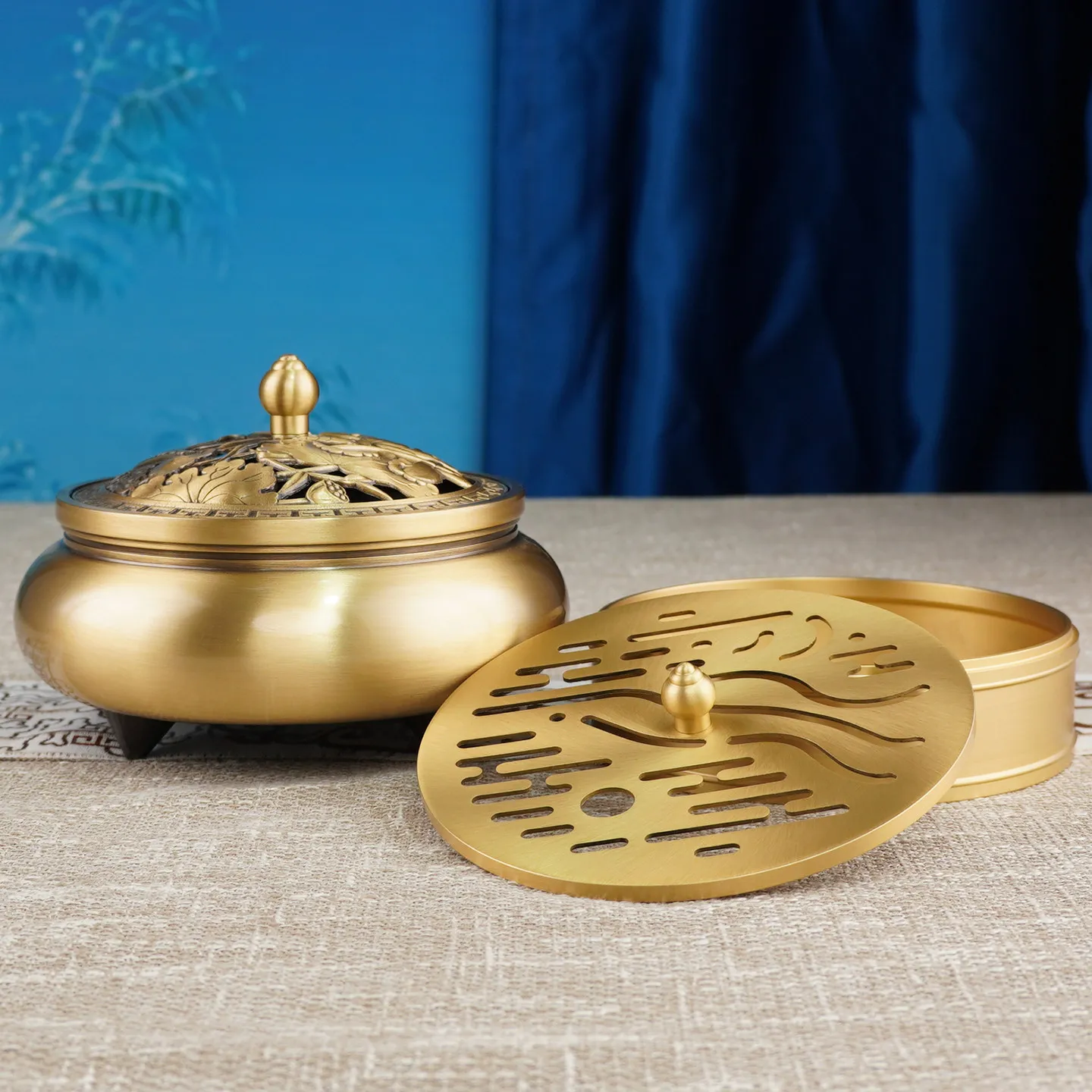For Brass Incense Burner for Tea Ceremony, Sandalwood & Coil Holder, Home Decor