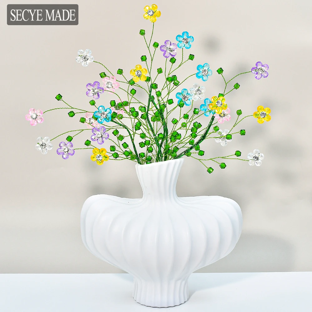 

Colorful Acrylic Bouquet Home Decoration Without Vase Handmade Cute Desktop Ornaments Artificial Floral Wedding Decoration K59