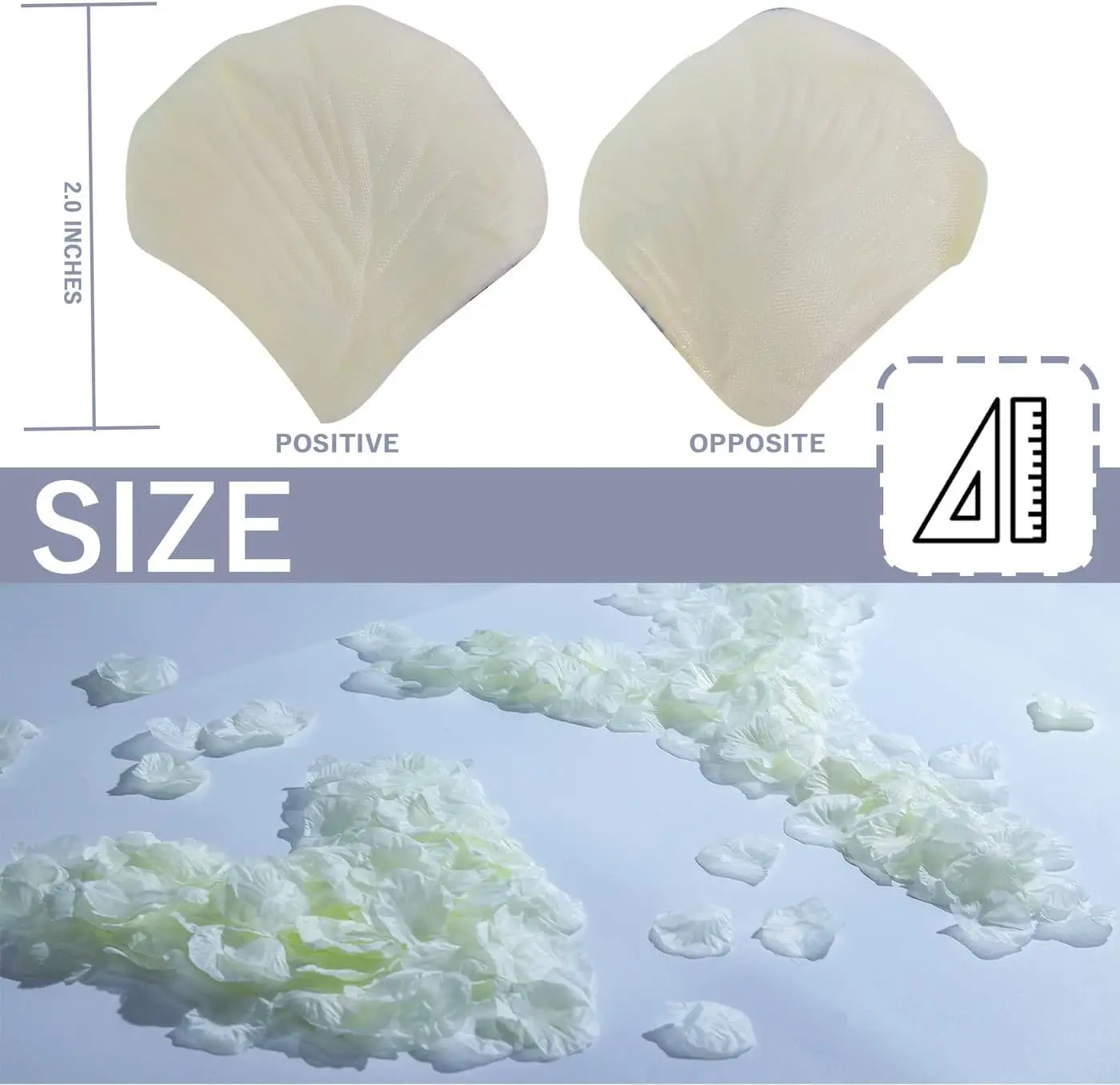 1000 Pcs Artificial Silk Rose Petals Decoration Wedding Party Color Ivory