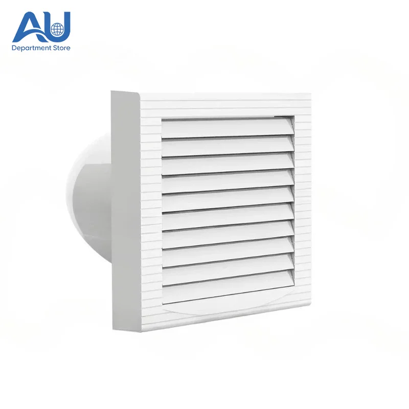 8 Inch Ductless Bathroom Exhaust Fan, 150mm Wall Mounted Ventilation Fan with Auto Shutters, Quiet Air Extractor for Home