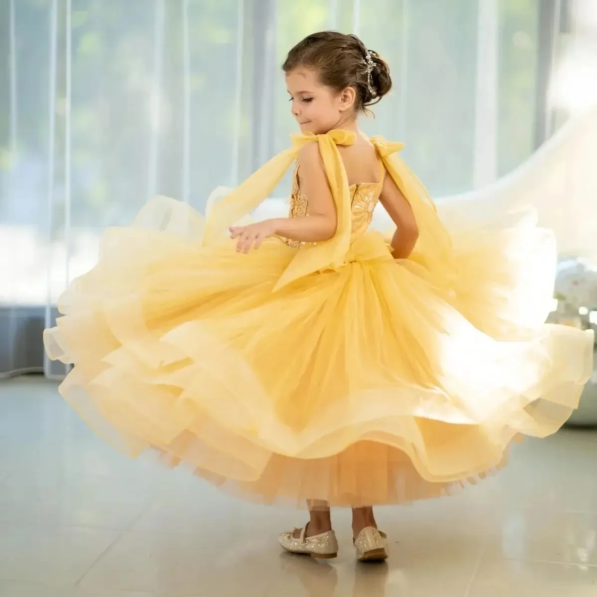 

Платья с цветочным узором без рукавов для девочек на свадьбу, кружевные аппликации длиной до пола, детское платье для первого причастия, дня рождения, праздничное платье