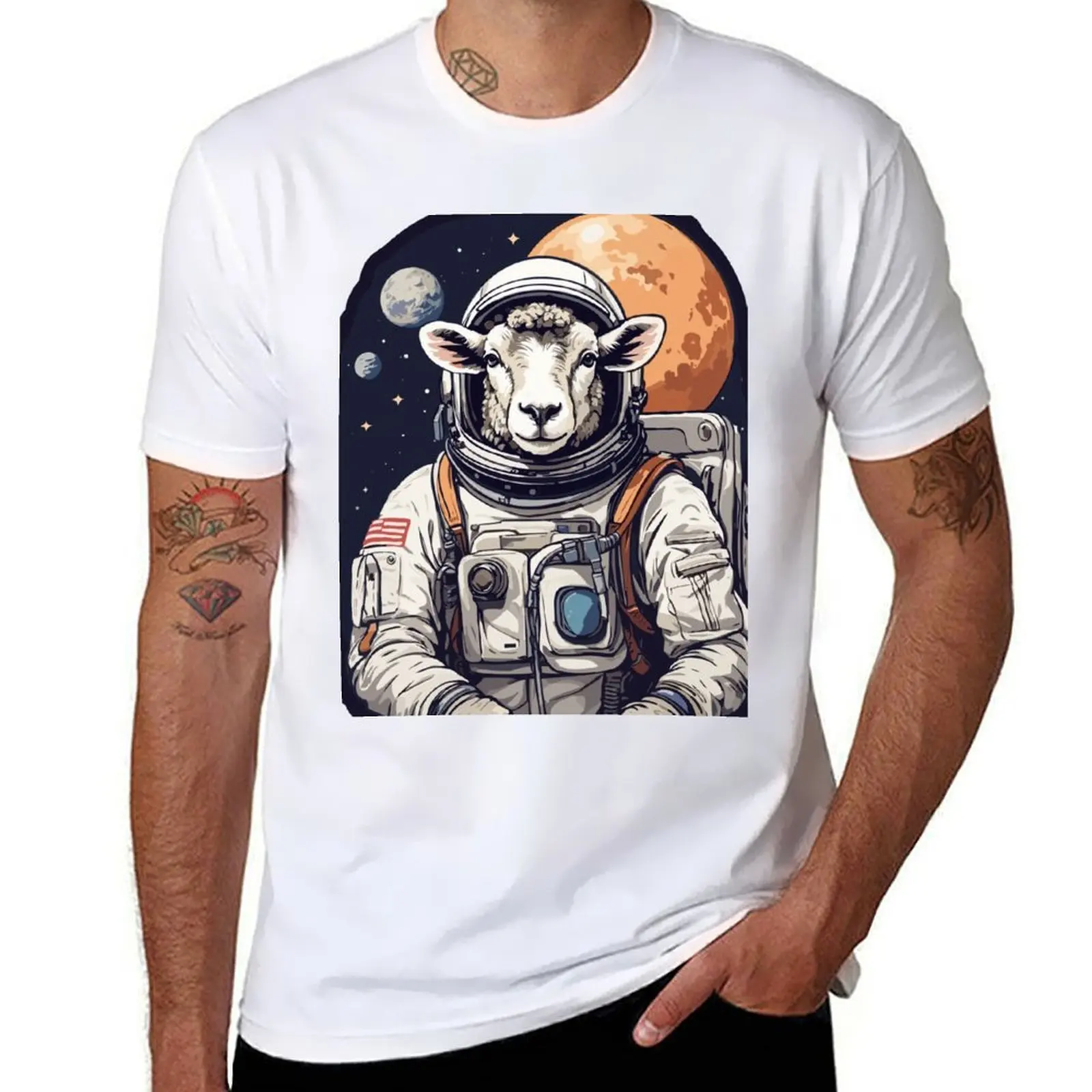 

t Cosmic cotton Adventures cotton Astronauts The T-Shirt shirts t Sheep man shirts high quality of