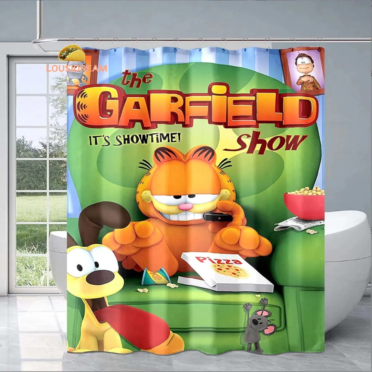 

G-Garfield and Friends Exquisite Shower Curtain Fashionable Decorative Gift for Adult Children Bathroom Waterproof Mildew-proof