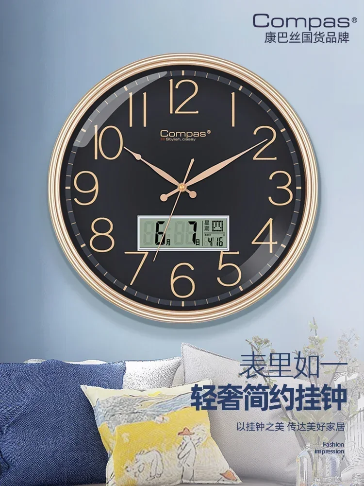 Wall clock living room home quiet clock simple fashion quartz clock performance generation of light luxury hanging wall table