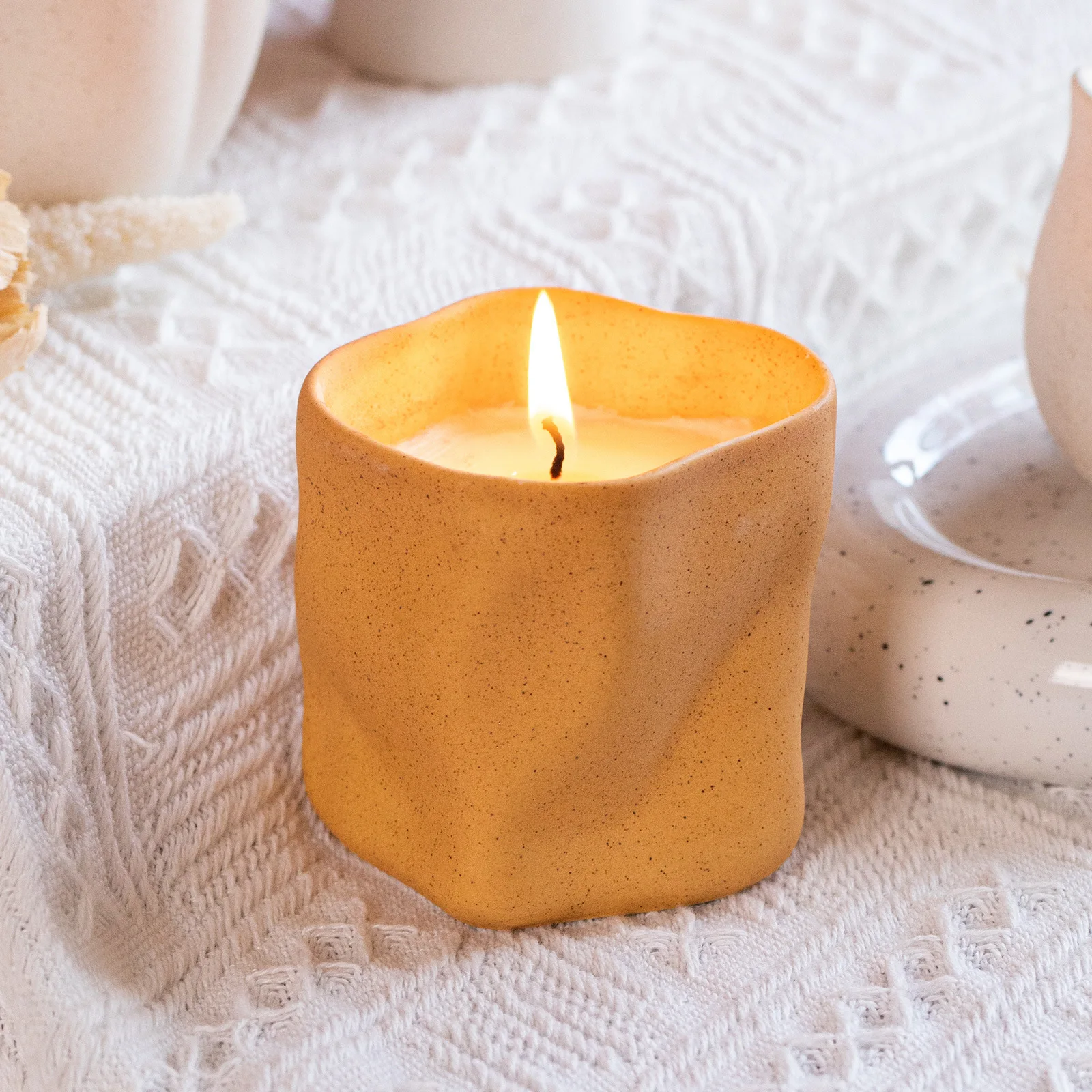 

European-style ins ceramic fragrance candle cup creative souvenir DIY wax cup candlestick home decoration ornaments