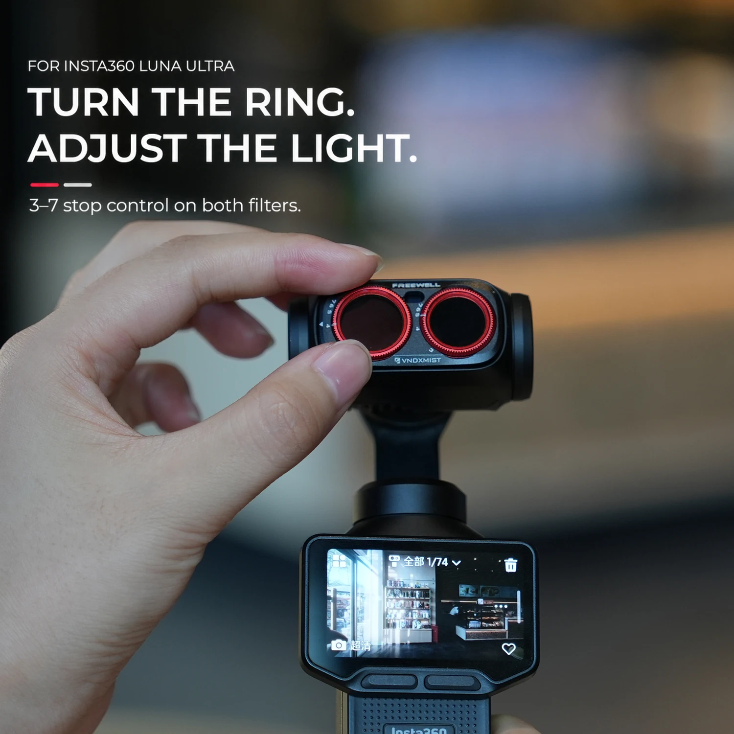 Filtr magnetyczny VND i VNDXMIST Freewell do kamery Insta360 Luna Ultra, akcesoria fotograficzne — zdjęcie produktu 4
