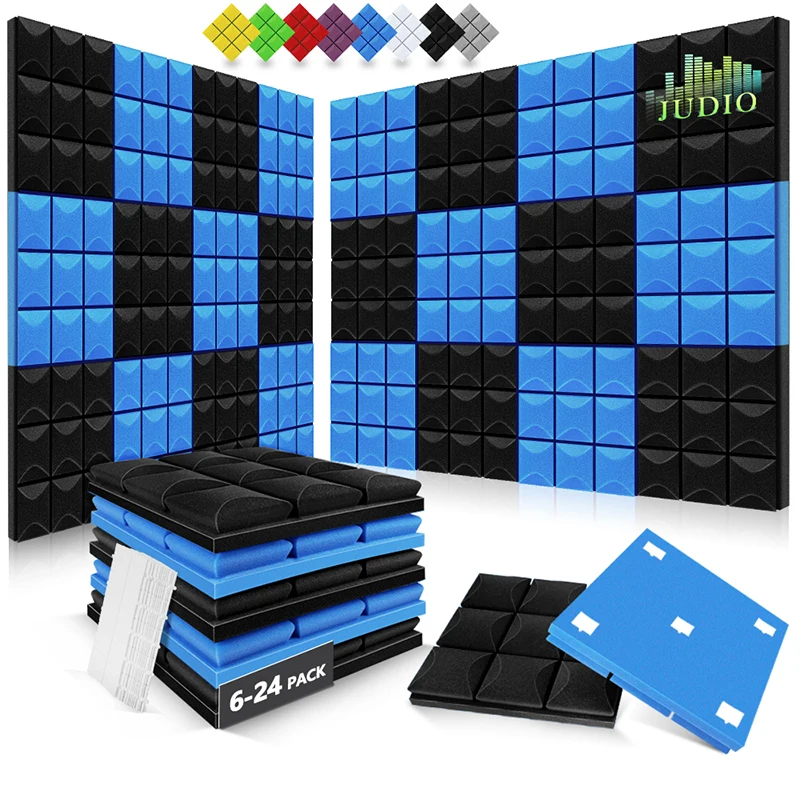 

Studio Wall Panels 6/12/24 Pcs, Acoustic Foam Panels Sound Insulation Treatment, For KTV Room Wall Soundproof Foam Decor