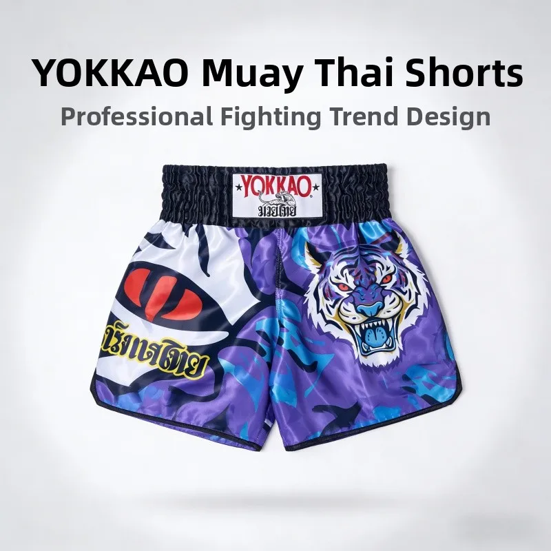 Tiger Muay Thai Shorts YOKKAO Combat Shorts Boxing Training Competition Shorts Comfortable Fabric Male Female Universal
