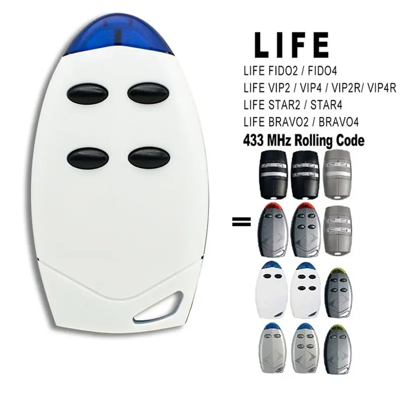 DIGIT-Garage Gate Remote Control Garage Door Opener Command Transmitter Rolling Code 433, 92Mhz LIFE FIDO2 VIP2 VIP4 STAR2 BRAVO