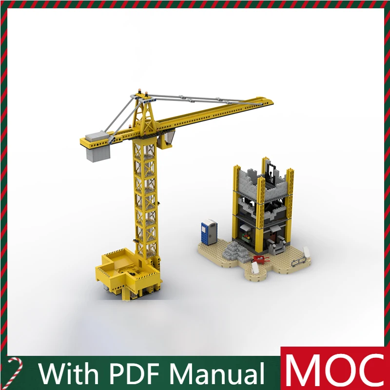 

1558 PCS MOC Crane Ball Pump Construction Site Model Modular Building Blocks Kids Assembly Display Toys Festival Surprise Gift