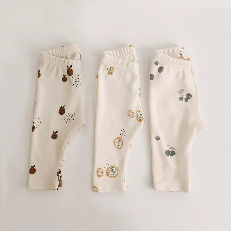 INS Spring trousers Autumn Kids Organic Cotton Baby Girls Pants Children Boys Wear Leggings Infant Long Pants