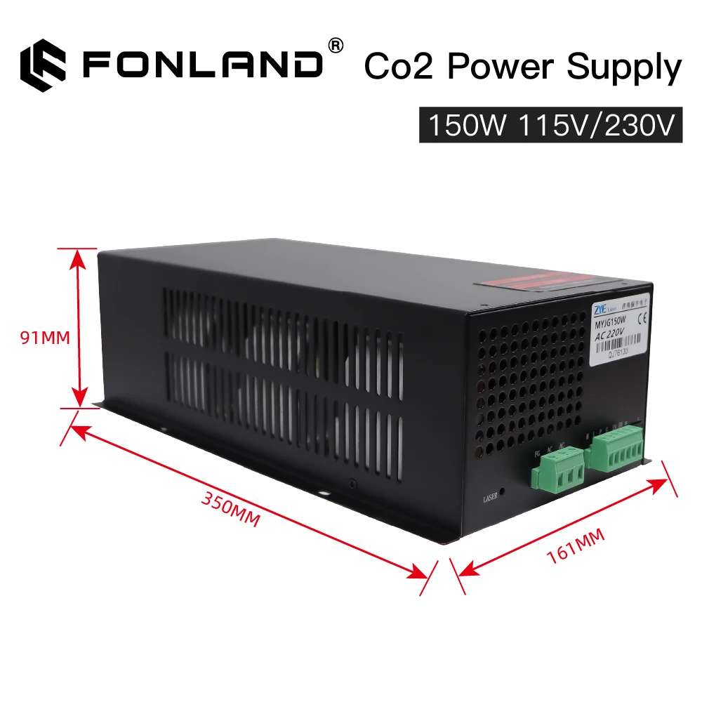 FONLAND 150W CO2 Laser Power Supply for Reci YongLi EFR 150W or 180W CO2 Laser Engraving Cutting Tube Machine MYJG-150W