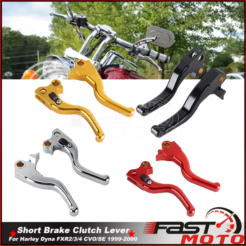 Clutch Brake Lever Set Motorcycle Left Right Levers Hand Controls Brake Shifter Levers for Harley Dyna FXR2/3/4 CVO/SE 1999-2000