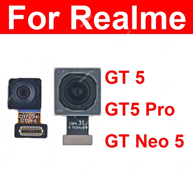 

Задняя передняя камера для Realme GT Neo 5 neo5 GT5 GT 5 Pro Задняя передняя камера Mian для селфи, модуль гибкого кабеля, детали