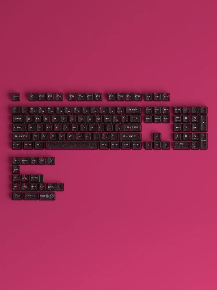 

Crack four-sided transparent PBT heat sublimation transparent crystal transparent keycap double leather milk custom OEM keyboard