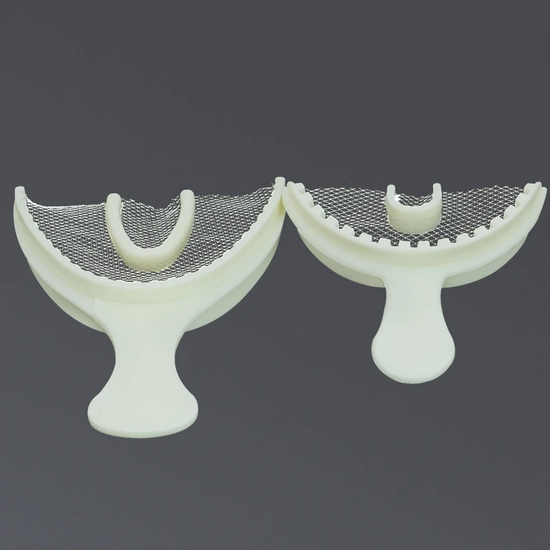 10Pcs Dental Bite Impression Trays Disposable Registration Tray with Net Colorful Teeth Holder Mold Posterior Anterior Front