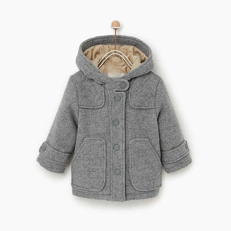 2023 new baby girl boy winter coat Boys fashion casual Cotton Padded Wool thickened long coats Children kids warm Hood jacket