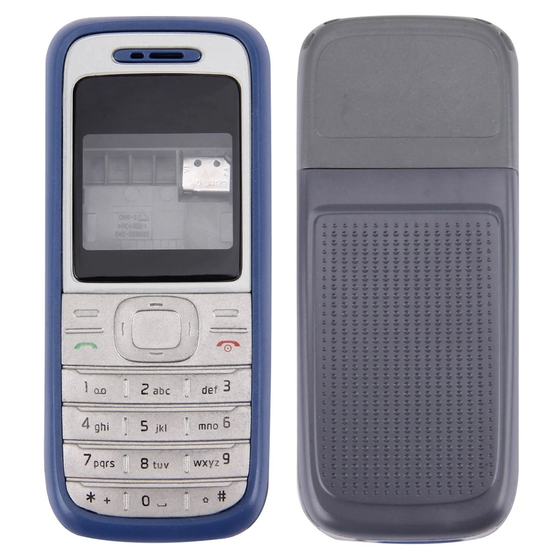 Full Housing Cover (Front Cover + Middle Frame Bezel + Battery Back Cover) for Nokia 1200 / 1208 / 1209