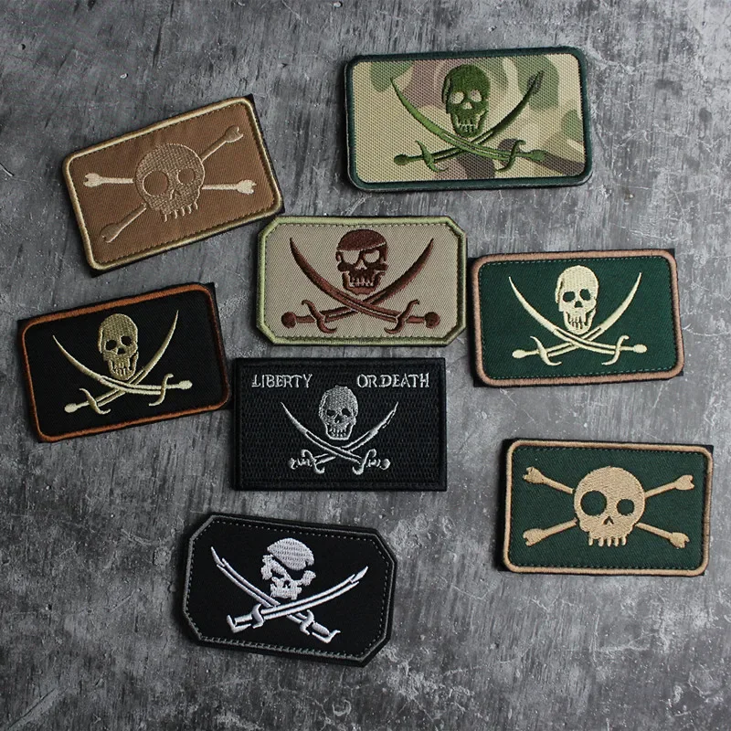 Seal Pirate Embroidered Hook and Loop Patch Jolly Rogers Badge, Arm Badge, Skull Flag taktyczne naszywki na akcesoria Morale Seal