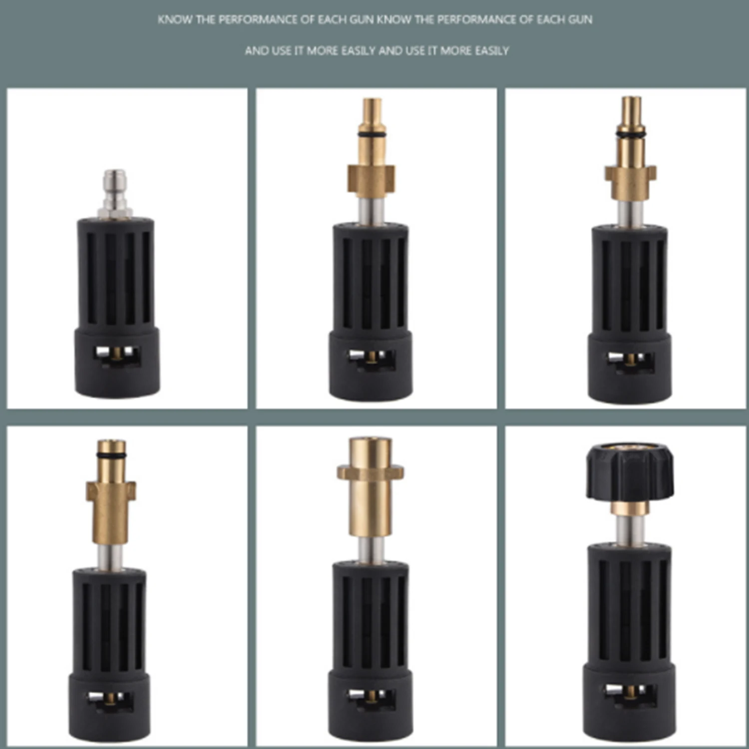 Suitable for KARCHER K2 Series Conversion Joint 1/4 Quick Plug Union High Pressure Washer Car Wash Nozzle Accessories