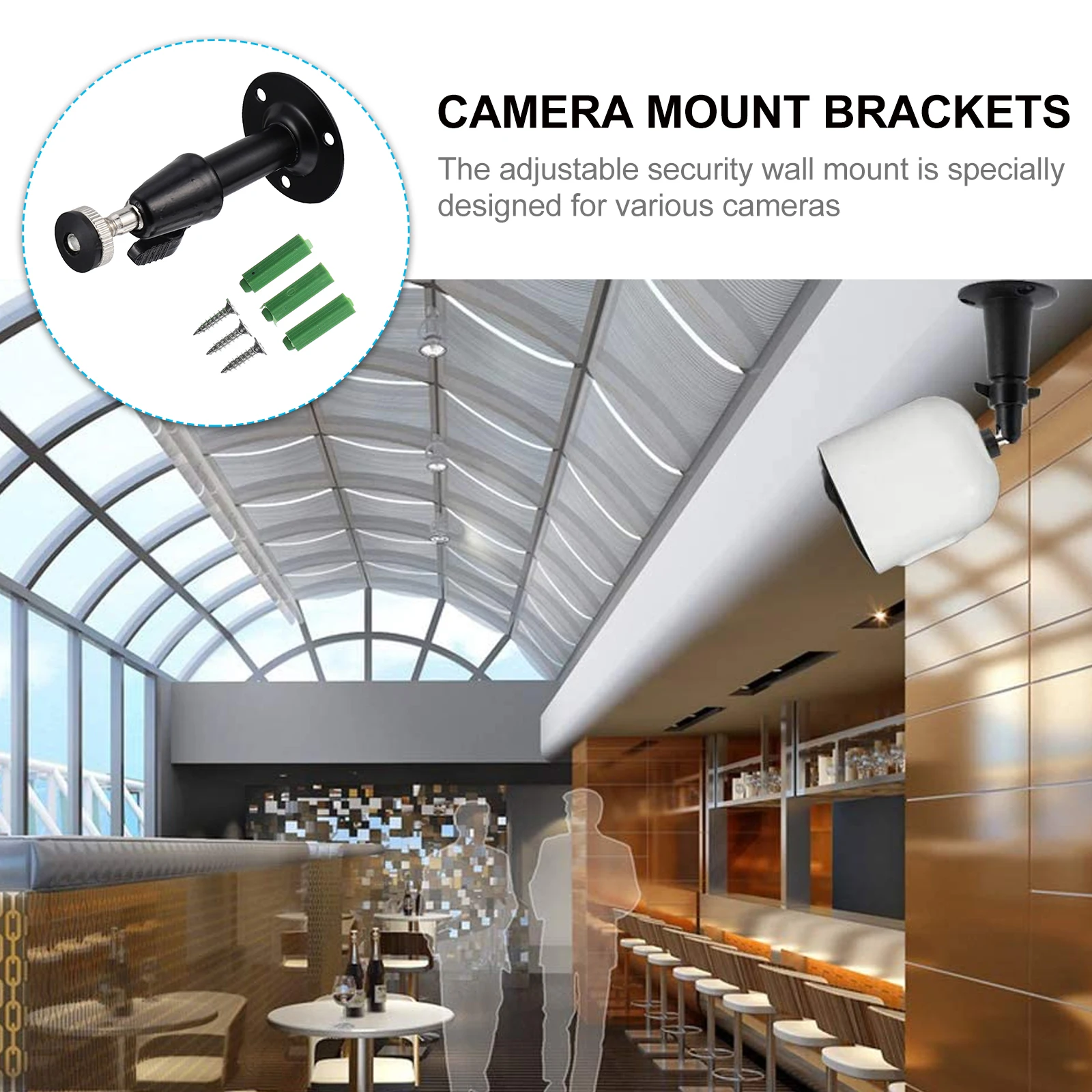 

4 pcs Security Bracket Iron 360Degree Swivel 90Degree Tilt Adjustable Universal Mount