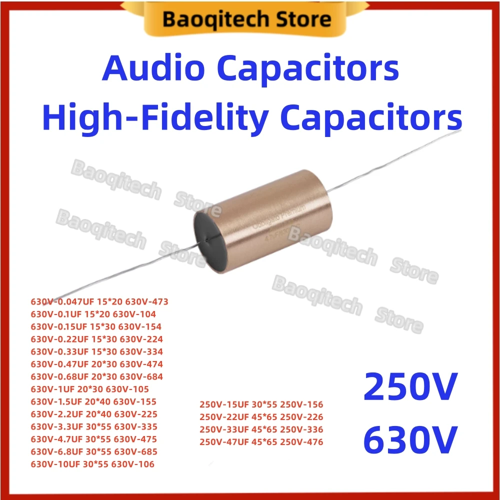 High-fidelity audio capacitors 0.047UF 0.1UF 0.15UF 0.22UF 650V 15UF 22UF 33UF 47UF  250V audio capacitors audiophile capacitors