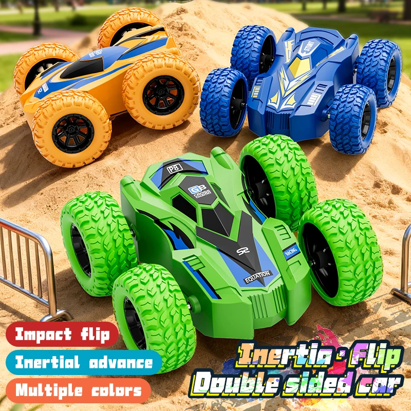 Children's double-sided inertial tumbling car, collision and tumbling stunt car, Christmas gift for children