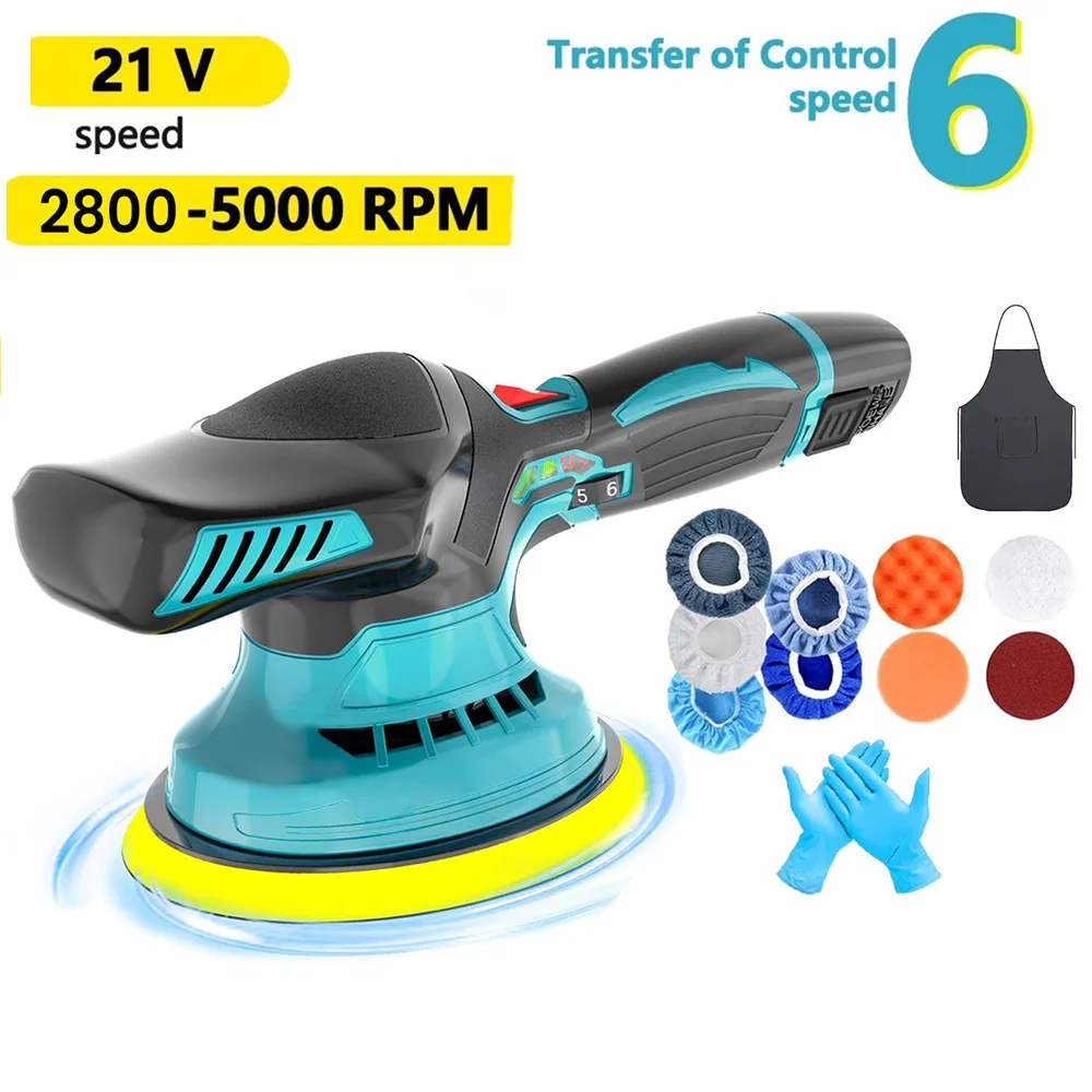 Cordless Car Polisher 6 Gear Speed Adjustable 12v Electric Auto Polishing Machine Home Cleaning Waxing Sanding Machine