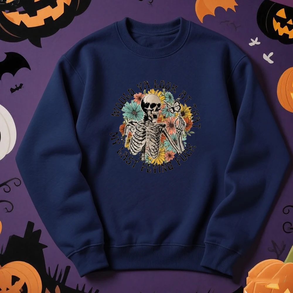 هالوين البلوز مضحك الهيكل العظمي هوديي مخيف الخريف سترة سوف نظر ذلك آخر تحلق المحملة القوطية الفكاهة هدية للجنسين