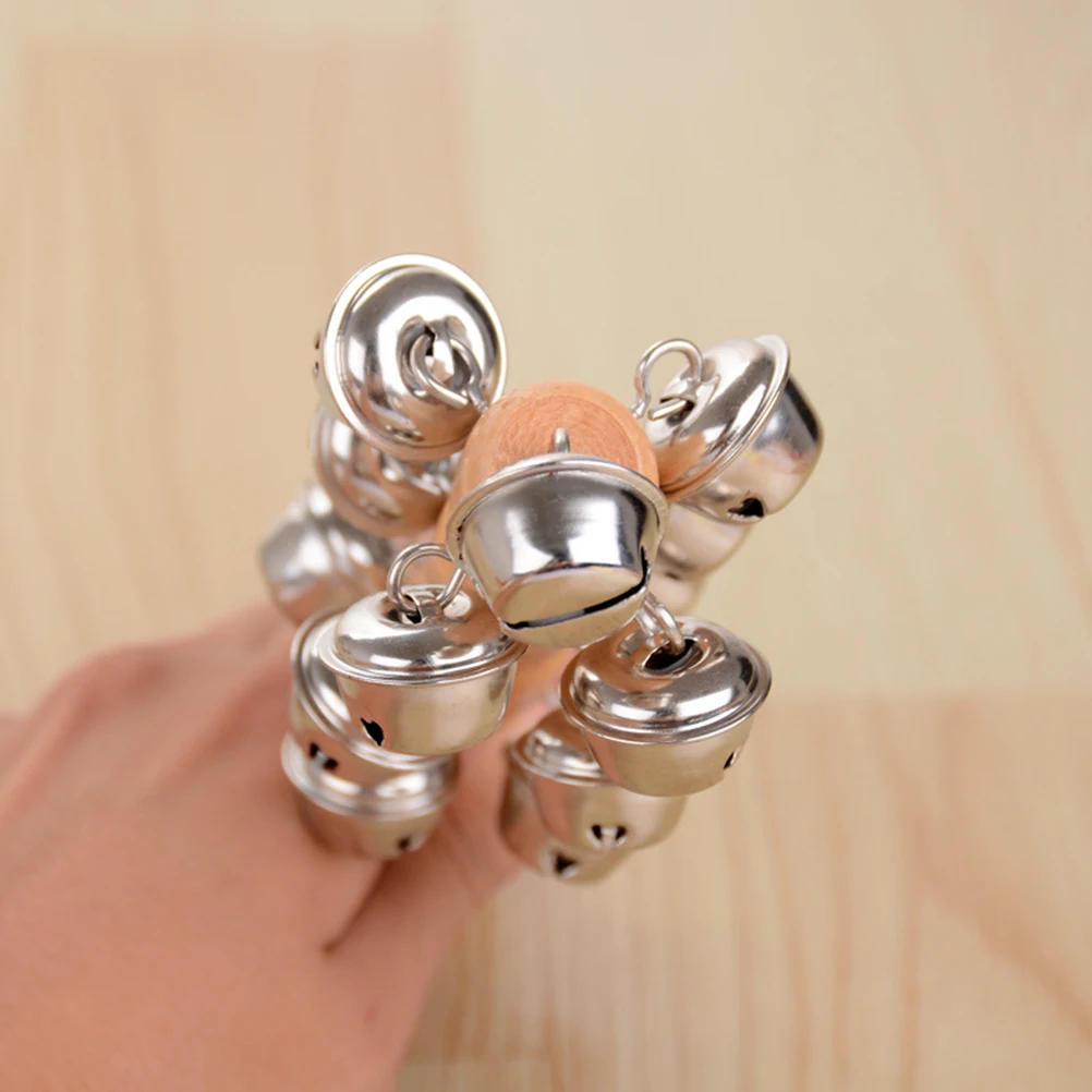 

4 Pcs Hand Bell Toys Shaking Sounds Baby Child Music Rattle Wooden Rattle Bells Portable Mini Size Gifts Newborn Bells