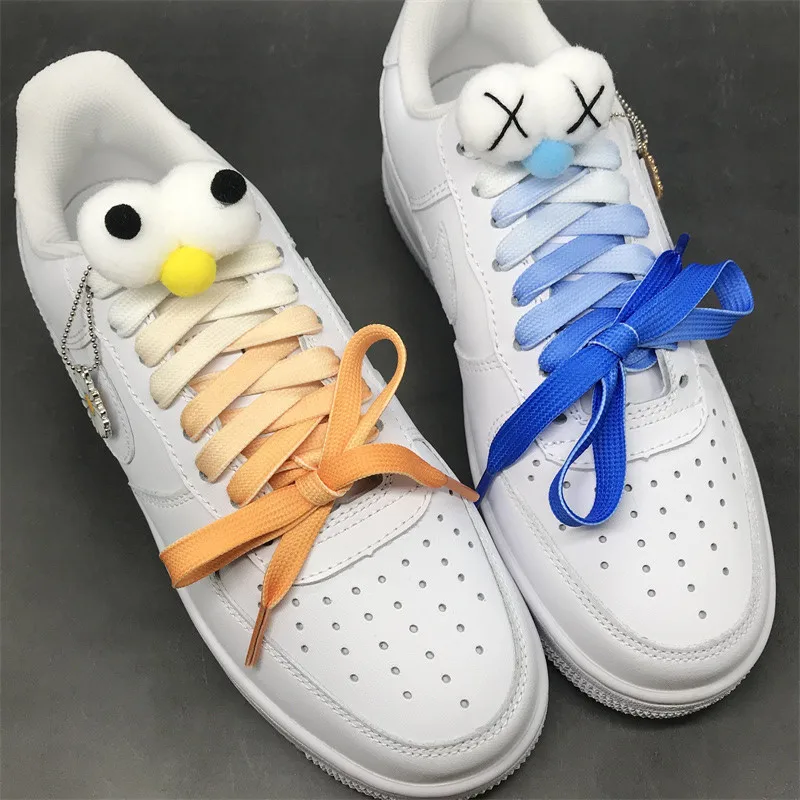 Cordones planos de Color degradado para zapatos de baloncesto, cordones de Color rosa, negro y rojo, zapatillas deportivas informales para mujer, 1