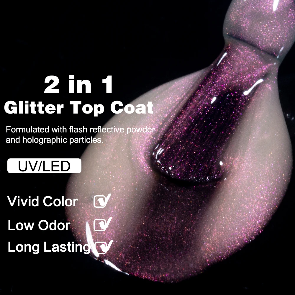 KODIES GEL New Chrome Pink Top Coat Gel UV smalto per unghie Shell Pearl Gel Finish Sealer No Wipe smalto per Manicure Nail Art Studio