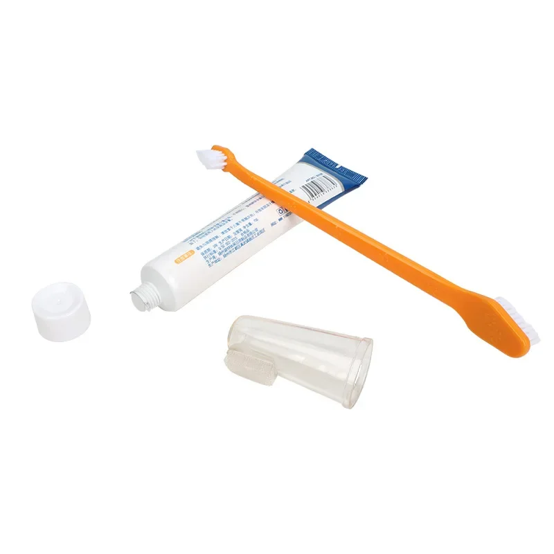 Pet Toothbrush Set Pet Supplies Dog Toothpaste Toothbrush Oral Care Set for Brushing Kit Reduce Tartar Vanilla Beef Flavor Chien