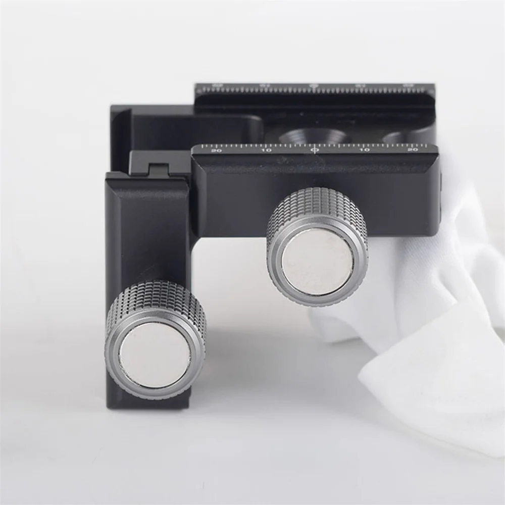 1 PCS Aluminium Alloy Grey Right Angle Double Head Holder Double Directional Holder RRS Standard L Plate Set Panoramic Stand