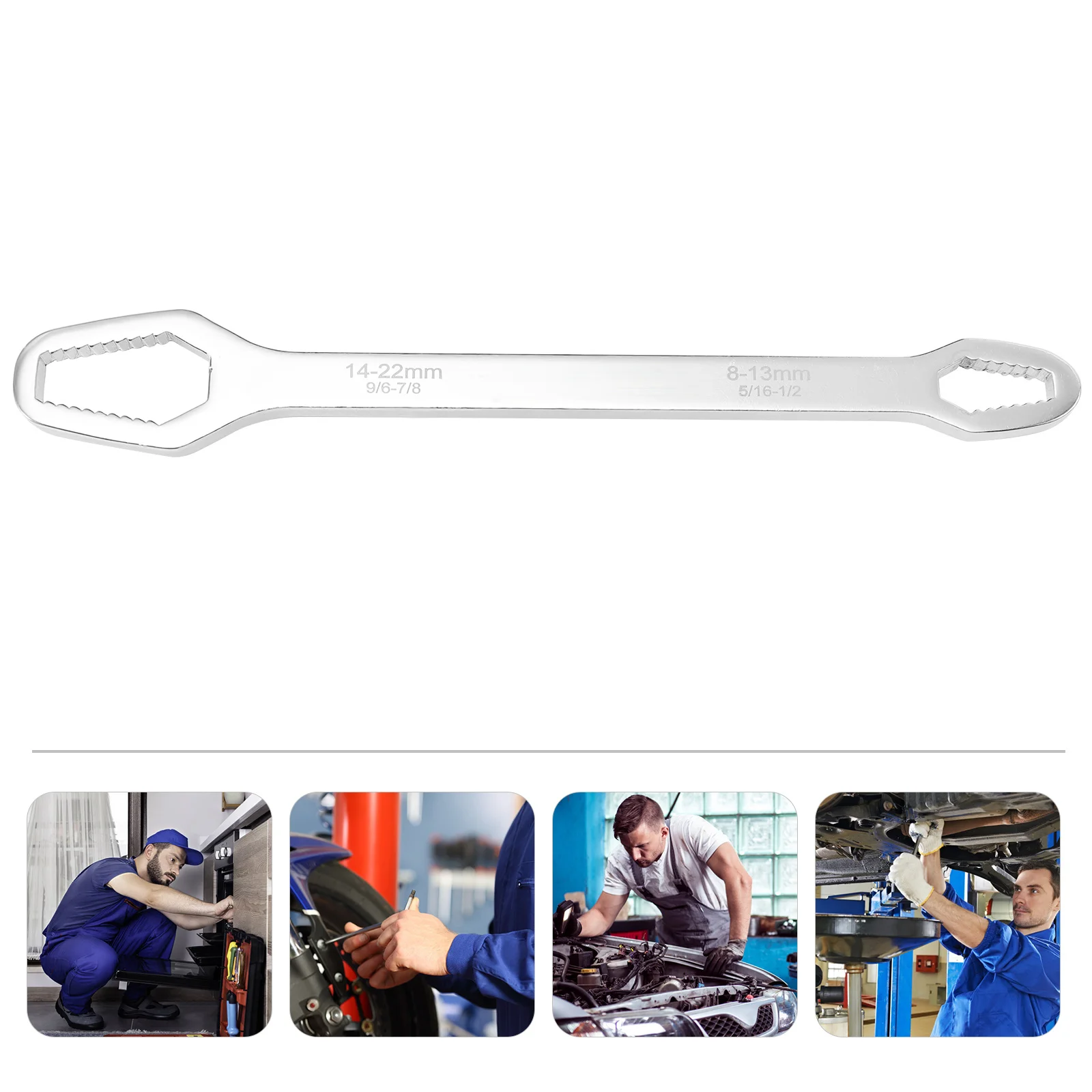 

Multipurpose Spanner Double End Wrench Self-Tightening Design Heavy Duty Tool For Auto Repair Mechanical Engineering Screw Nuts
