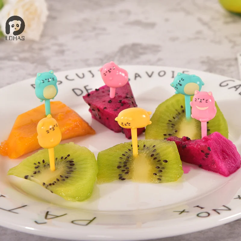 Cartoon Fruit Fork Toothpicks Cute Animal Food Selection Mini Lunch Box Decoration Children\'s Food Supplement Tool