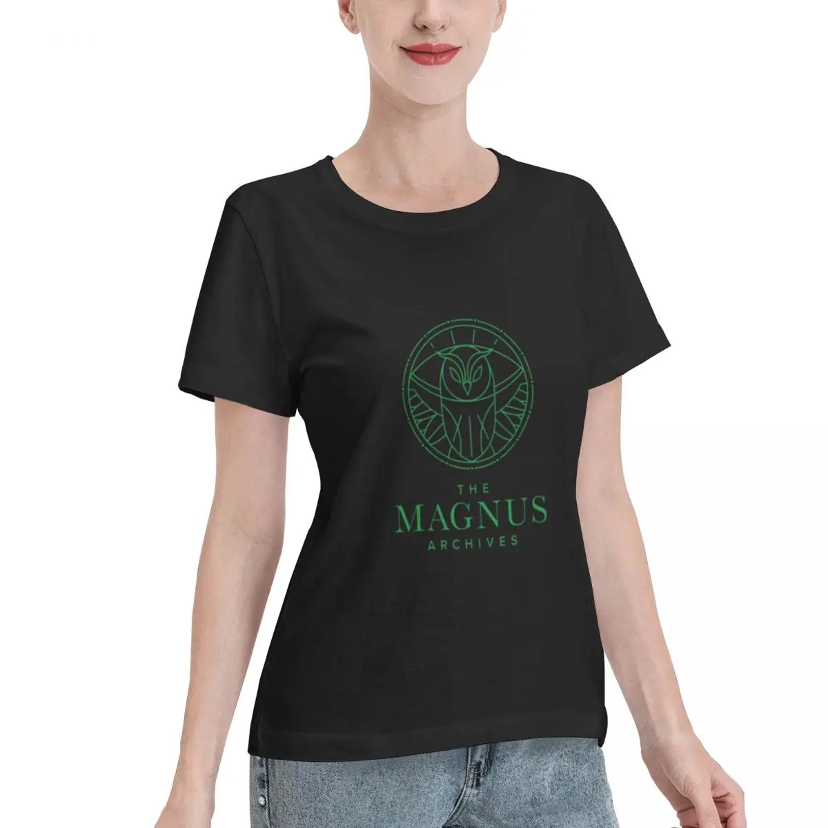 Limited Offer All Seeing Owl Women's T-shirt Preppy Solid Color Tee