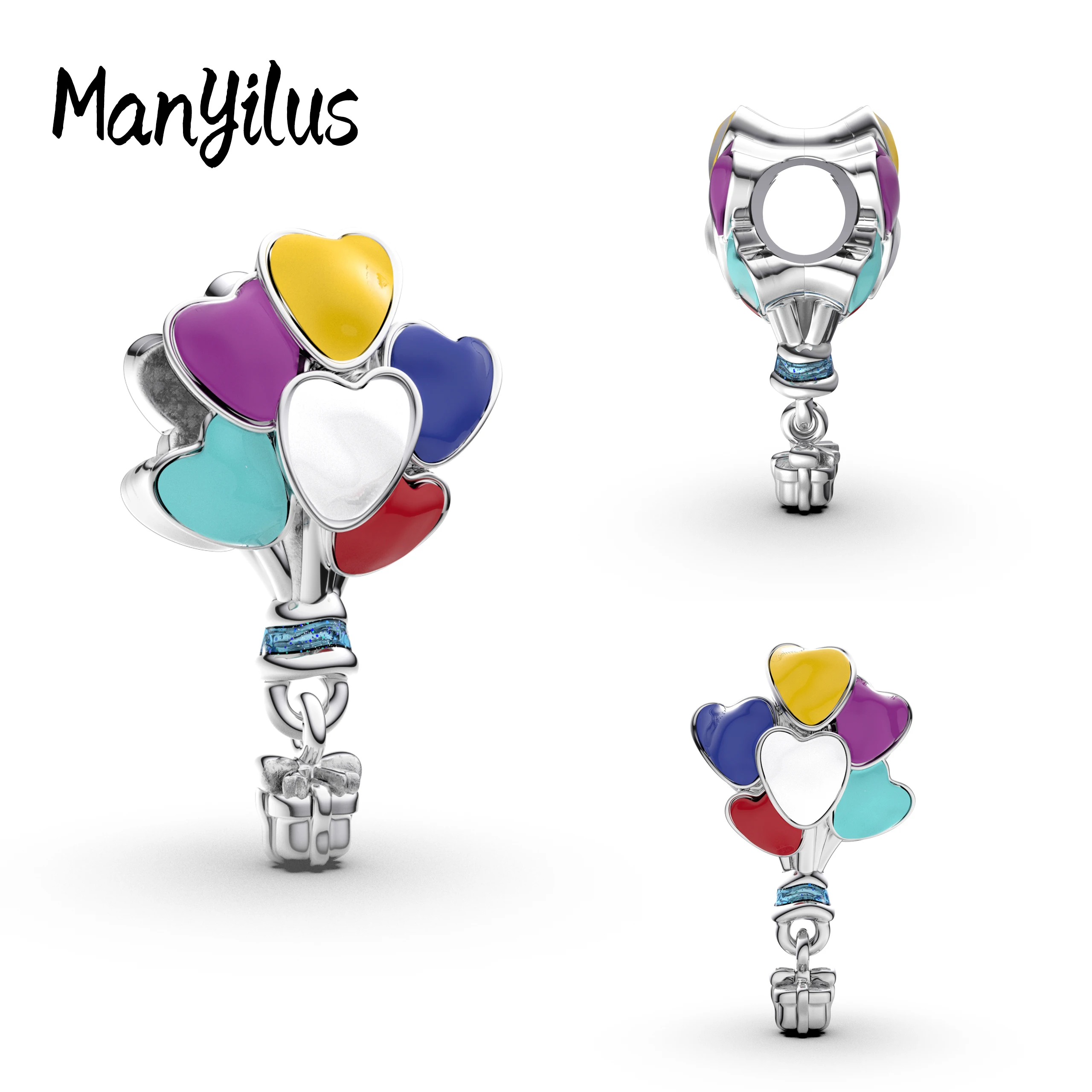 

Manyilus Hot Sale Rainbow Hot-air Balloon Charms S925 Sterling Silver 99cents Items Beads For Bracelet 925 Original Diy Jewelry