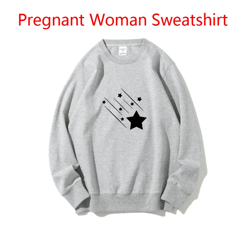 

Maternity Women Sweaters Pentagram Funny Print Spring Autumn Fashion Pullover Pregnant Woman Sweatshirt Customized Add YourPhoto