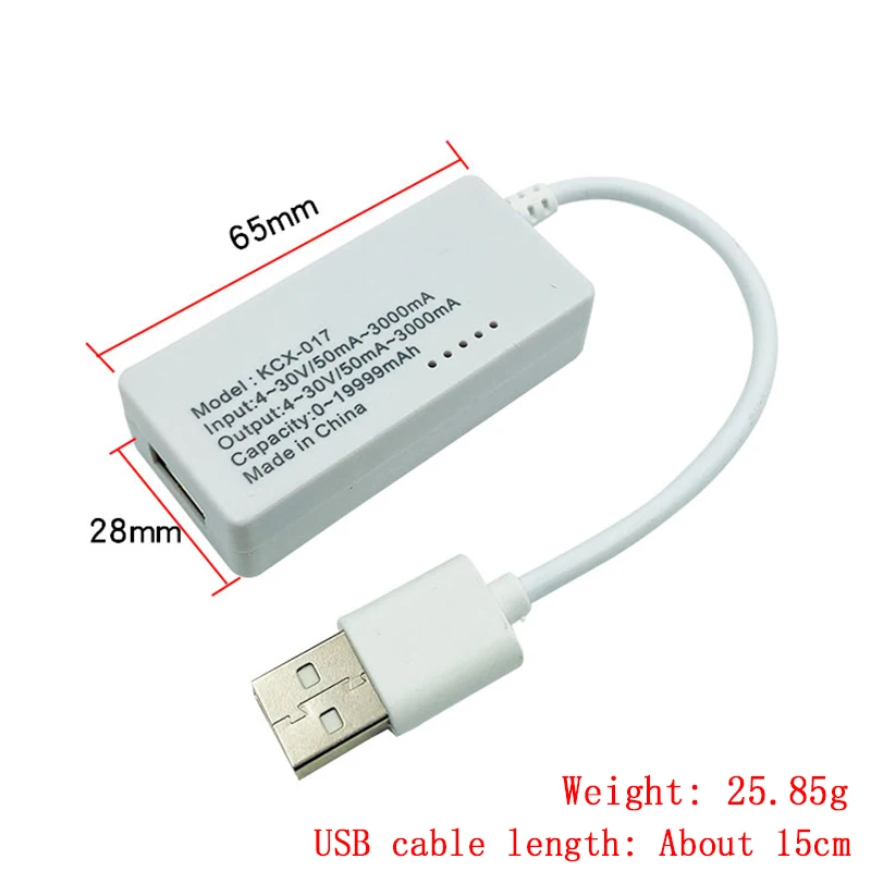 LCD Micro USB Charger Battery Capacity Voltage Current Tester Meter Detector +Load Resistor 2A/1A with Switch