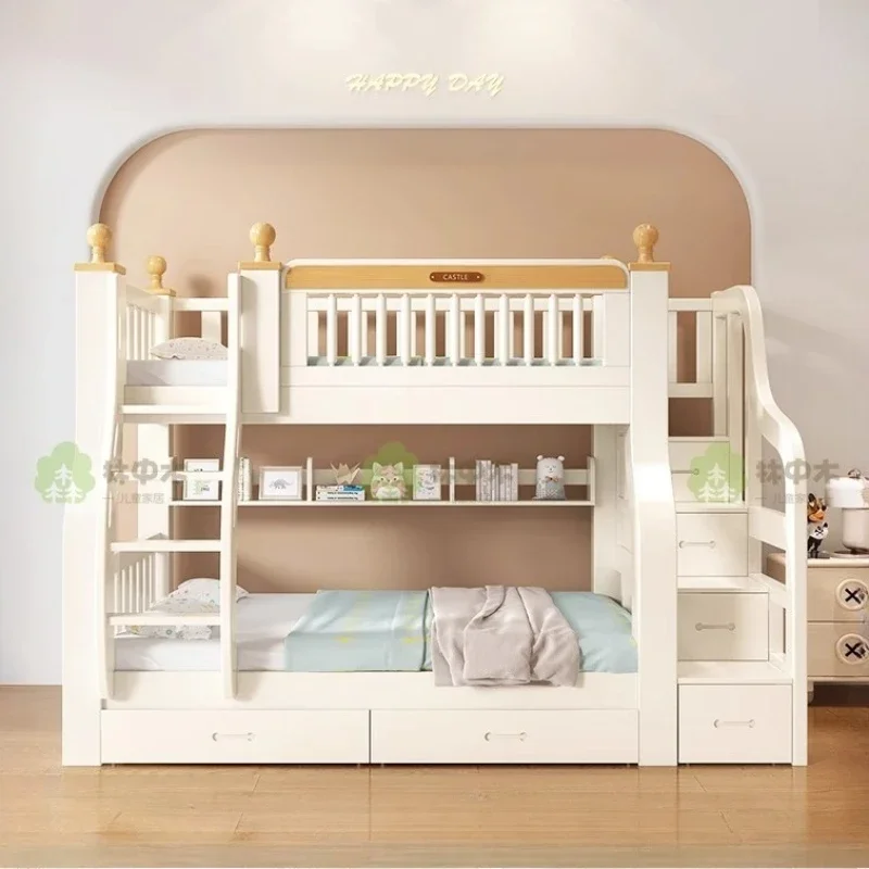 135x200cm 3drawers Frames Kids Bed Luxury Double Loft Bed Home Shelves Queen King Size Bunk Bed Lozko Pietrowe Bedroom Furniture