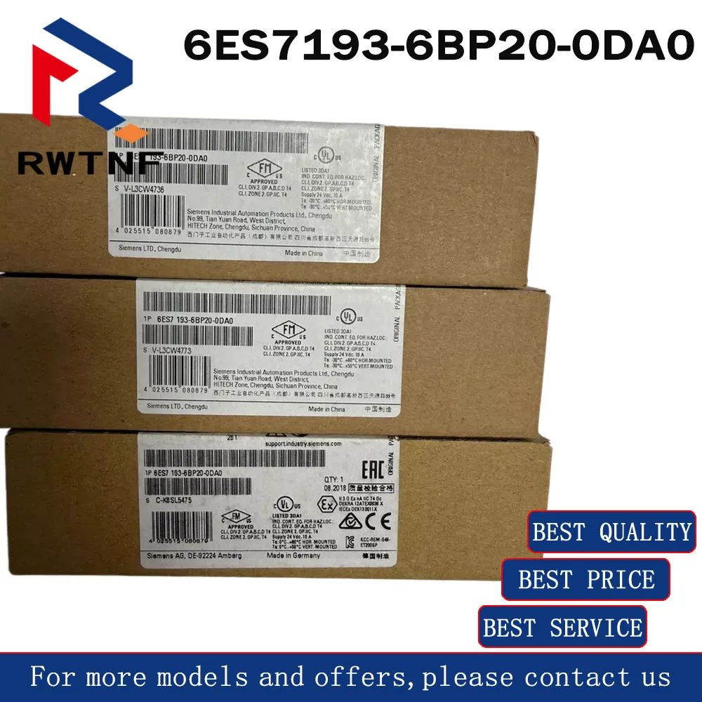 

Brand New Genuine 6ES7193-6BP20-0DA0 SIEMENS ET200SP base, suitable for ET200 series PLC expansion,100% original warehouse stock