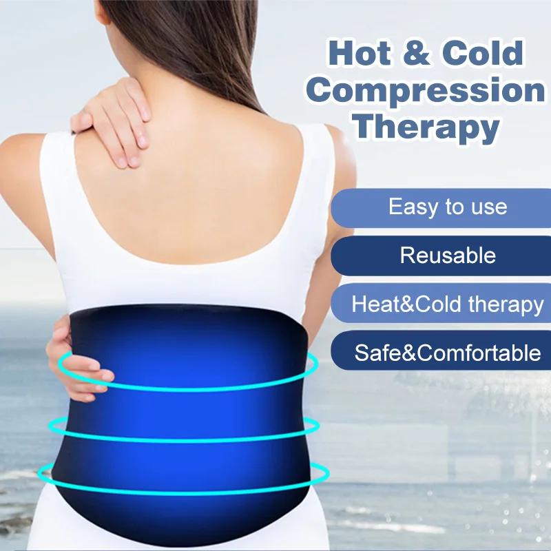 Gel belt Lumbar disc strain protrusion lumbar muscle pain sports set ice compress hot compress multi-functional knee brace