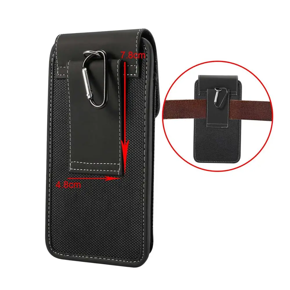 Universal 4.7-6.9 inch mobile Phone Pouch Holster for iphone samsung xiaomi oneplus Belt Clip Oxford Leather Case Waist Bag