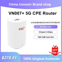 Original Unicom 5G CPE Router VN007+ 2.3Gbps Wireless Repeater With Sim Card Slot Support 5G NSA/SA NR n1/n3/n8/n20/n21/n41/n77