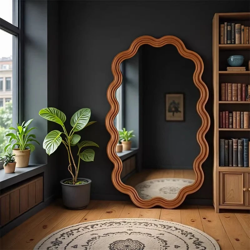 Home European and American style ground Large floor mirrors full body Light makeup mirror wall mirrors wall art Room decoration