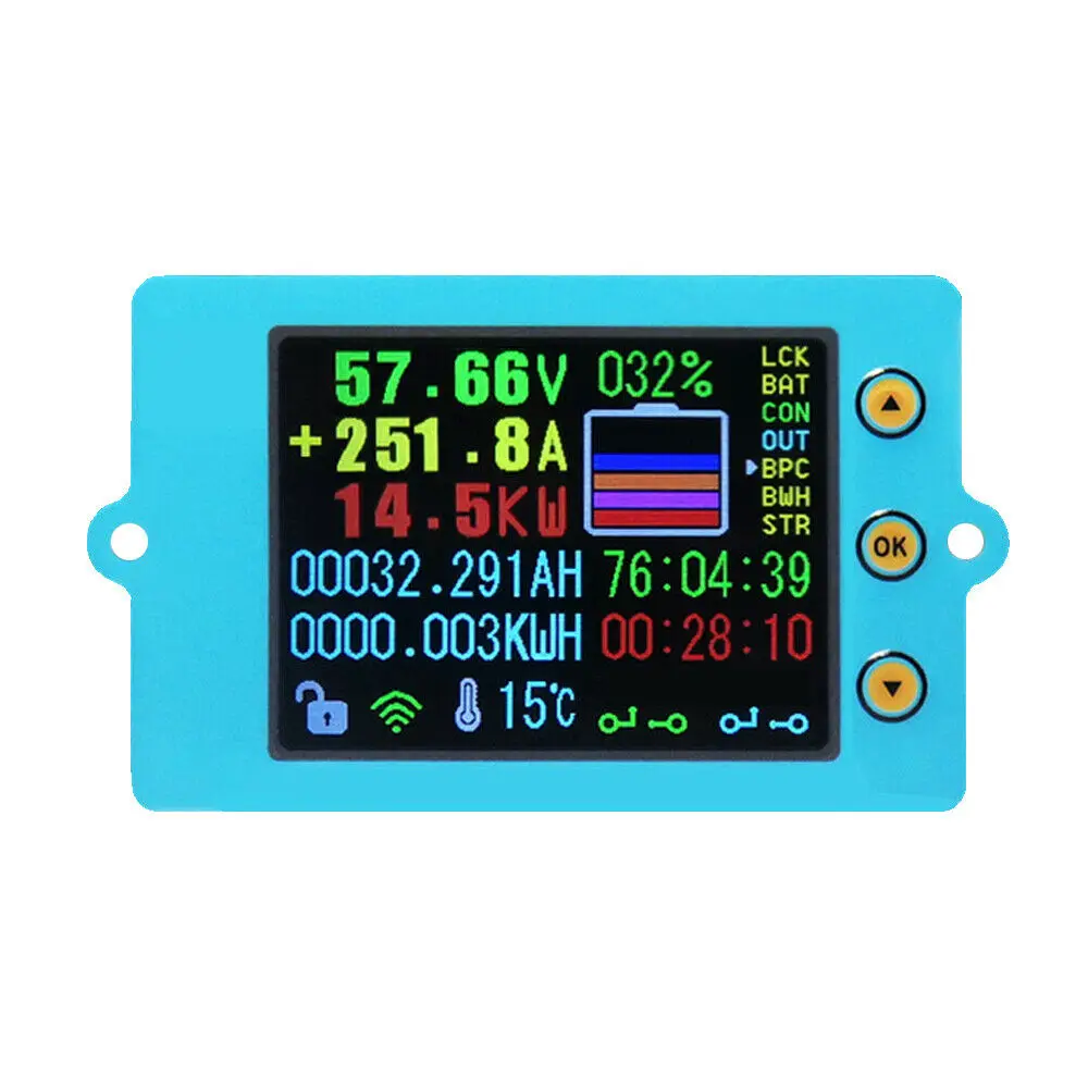 Wireless Battery Monitor Meter DC 120V 100A VOLT AMP AH SOC Remaining Capacity